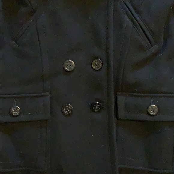 NWT AEO Black Pea Coat - Picture 2 of 7